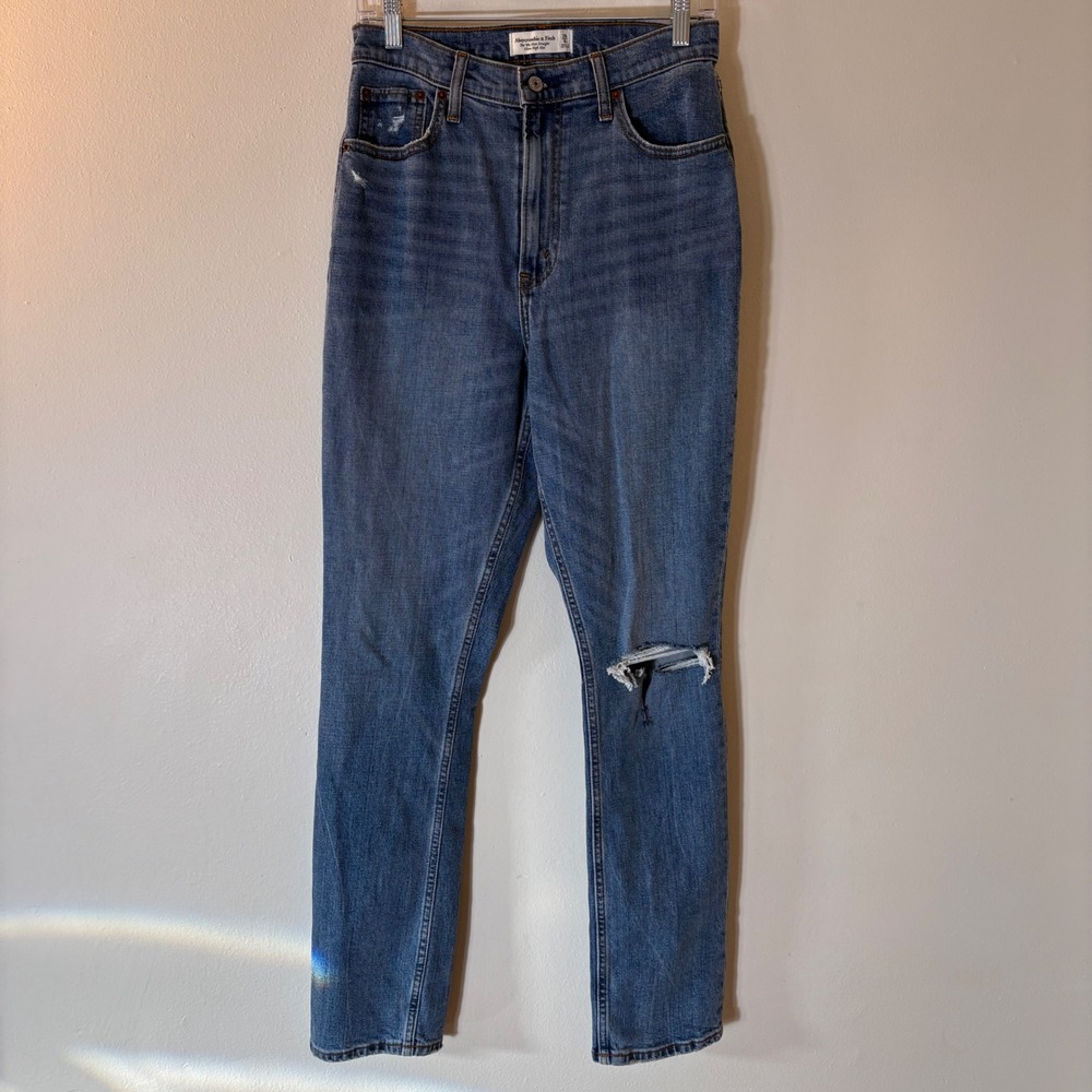Abercrombie & Fitch 90s Slim Straight Jeans‎ Ultra High Rise Curve Love Size 28